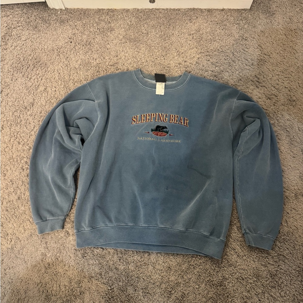 Sleeping Bear Men's Crewneck Sweater - Blue